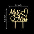 Mr and Mrs Cake Topper, Bride and Groom Sign Wedding/Engagement Cake Decoration, Mirror Gold Acrylic