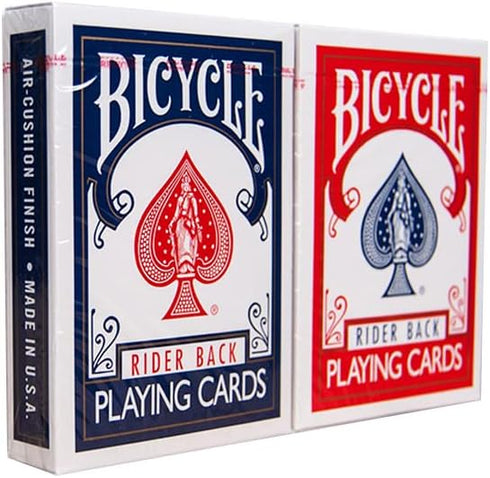 Bicycle Rider Back Playing Cards - Standard Index, Premium Poker Cards, Red & Blue, 2 Count