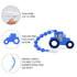 Baby Tractor Teething Toys,Food Grade Silicone Teether with One-Piece Pacifier Clip Holder,Highly Effective Pain Relief for 3 Months+ Boy and Girl,BPA Free,Freezer Safe. (Blue)