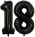 40 Inch Jumbo Black 18 Number Balloons for 18th Birthday Party Decoration, Supplies for Men and Women