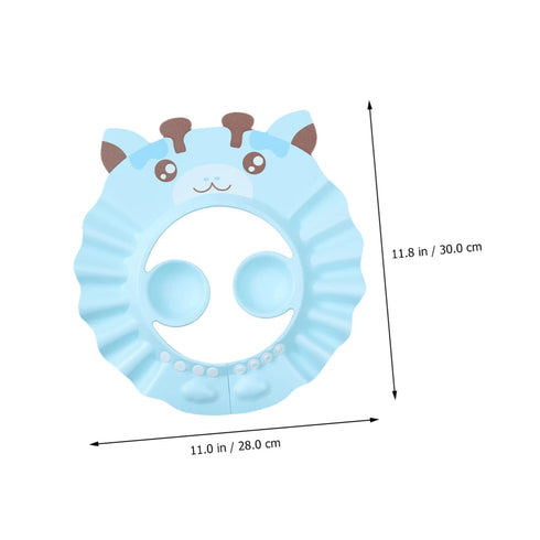 2pcs Baby Shower Cap, Toddler Bath Visor, Silicone Shampoo Cap, Hair Washing Hat for Kids, Baby Bath Cap (Blue + Red)