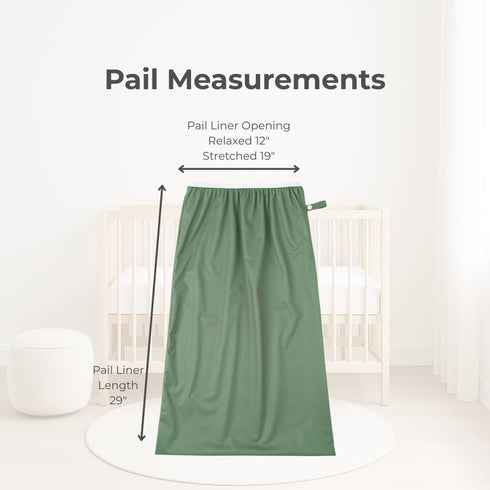2 Nora's Nursery Pail Liner for Cloth Diapers - Reusable and Washable - Fits all Standard Diaper Pails - Waterproof