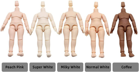 niannyyhouse DOD Doll Action Figures Body - 10cm for 1/12 BJD Dolls Head (Normal White-Standard Package A)