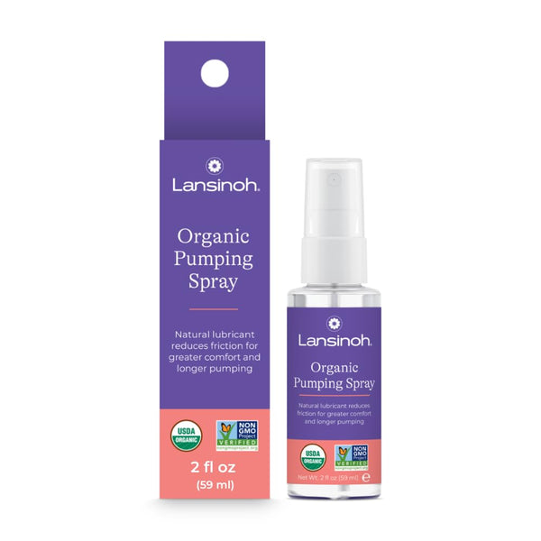 Lansinoh Organic Pumping Spray Lanolin-Free Flange Lubricant, Breast Pump Spray | Hypoallergenic,
