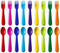 Toddler Utensils Set, 18 Pcs Plastic Kids Forks and Spoons, BPA Free, Dishwasher Safe, Brightly Colored Silverware