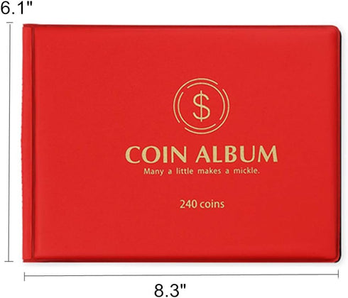 MUDOR Coin Collection Holder Album for Collectors, 240 Pockets Coin Collection Book Supplies