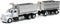 NewRay Kenworth W900 Double Dump Truck with Trailer in Red and Chrome, cab