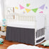 (28 52 14) Inch Crib Ruffle Bed Skirt Microfiber Nursery Bedding Skirt for Baby Girls x x - Dark Grey Solid