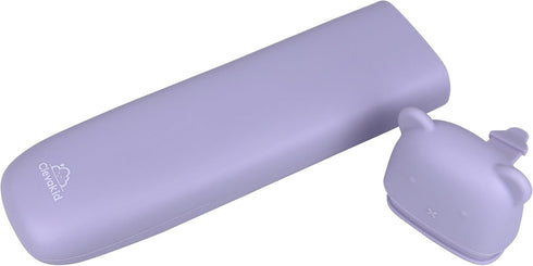Toddler Utensil Silicone Storage Box - BPA-Free & Durable (Light Purple)