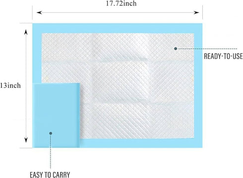 100 Pcs Disposable Changing Pads, Super Absorbent Portable Diaper Change Pads for Baby, Soft Leak-Proof Underpads Incontinence Bed Table Pee Mat (S, Count, 1.00)