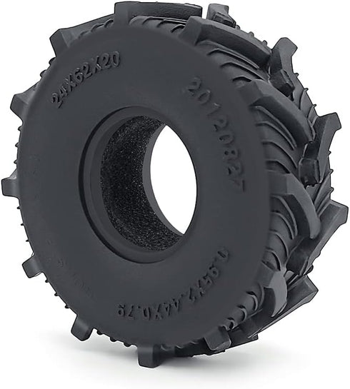 RCHUBAM 4PCS 1.0" Micro Crawler Tires - Rubber Mud Tires for 1/18 TRX4M 1/24 Axial SCX24 RC Crawler Car (62mm)