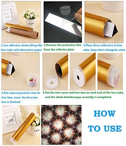 Kbraveo 3 Sets DIY Kaleidoscope Making Kit for Gifts, Party Favors, Educational Science Developmental Toy