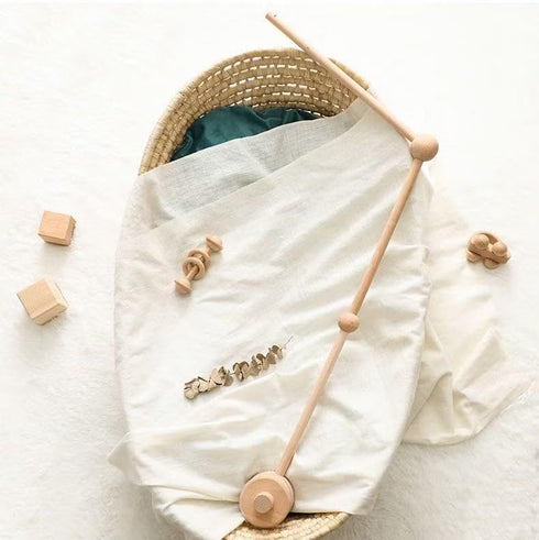 PandaEar Baby Crib Mobile Arm, Beech Wooden Mobile Holder with Anti-Slip Attachment, Baby Mobile Hanger for Crib