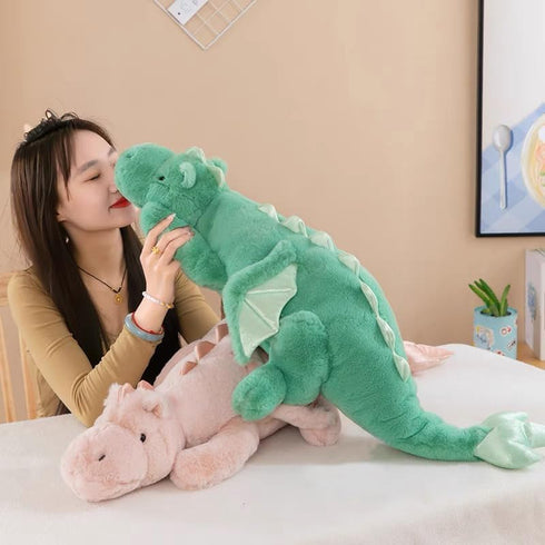 Dragon Stuffed Animal, Blue Green Pink White Plush for Kids, Small Medium and Large Sizes Available