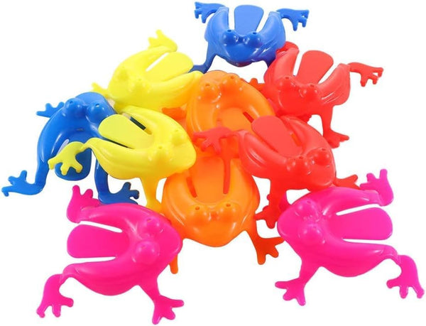 10 Pcs Multicolor ABS Jumping Frog, Colorful Bounce Fidget, Creative Stress Reliever Educational Gags and Joke Toys