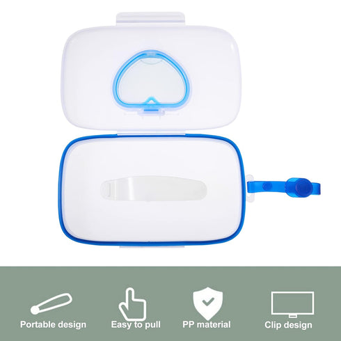 8.66X5.31X1.18In DOITOOL Portable Baby Wipes Box with Stroller Hanging Hook Refillable Outdoor Travel Wipe Holder