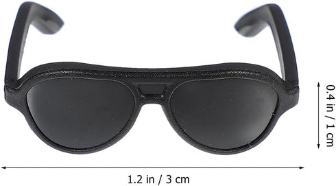 Gadpiparty 120 Pcs Mini Sunglasses for Dolls Black Sunglasses Doll Costume Accessories Doll Dress Up Cosplay Accessories Doll DIY Sunglasses for Dollhouse Crafts