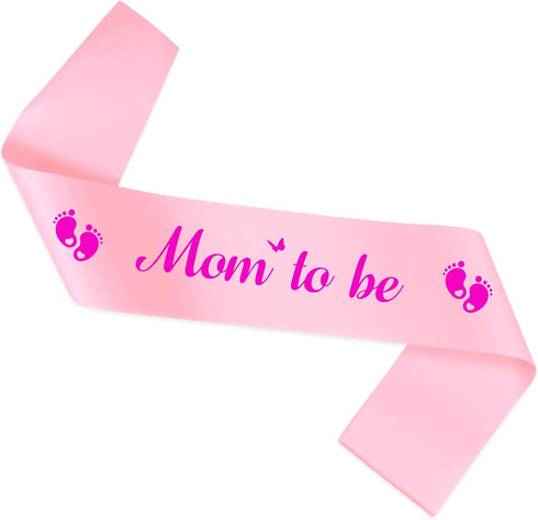 Goqaoix Mommy To Be Sash For Gender Reveal, Pink Mommy To Be Sash