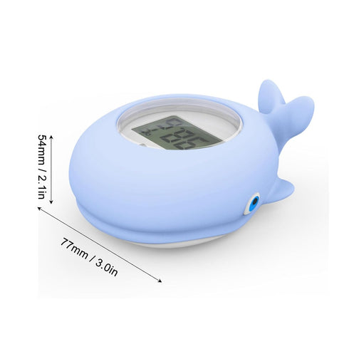 Fawfose Baby Bath Thermometer, Digital ABS Whale Shape Floating Water Temperature Thermometer with Silent Alarm