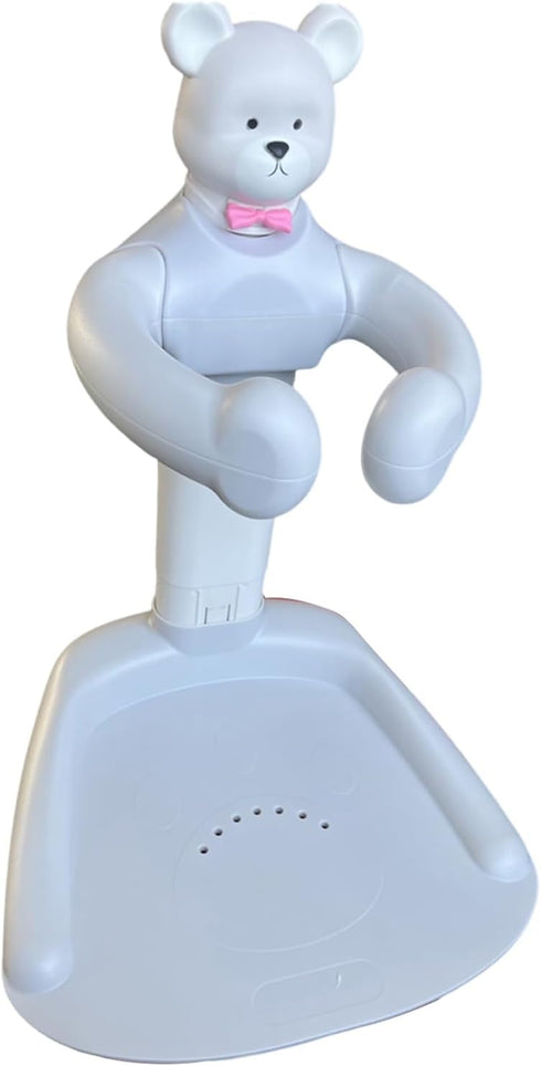 loyliawa Adjustable Baby Shower Stand with Anti-Slip Base, Huggable Bear Bath Support, Portable