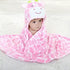 Baby Hooded Blanket, Newborn Soft Warm Swaddle Wrap, Animal Face Coral Fleece Shower Bath Towel