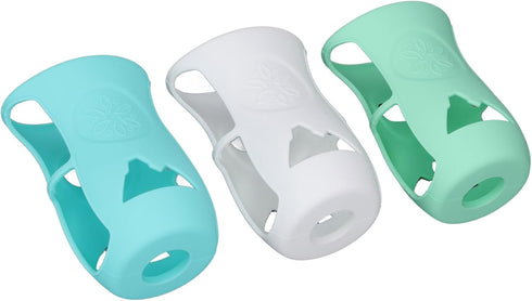 Garosa 240ml 8 oz Glass Baby Bottles Silicone Sleeve, Shatter Proof Bottle Cover with Anti Flowing, Insulate Warmers