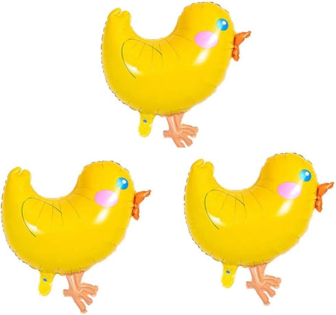 BinaryABC Chicken Mylar Foil Balloon, Easter Birthday Party Decorations, 5 Pcs