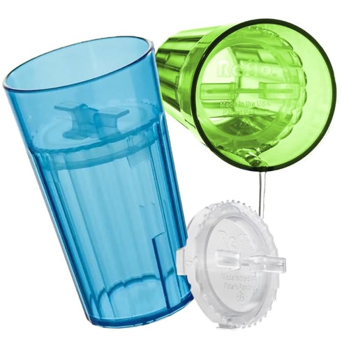 Reflo Smart Cup (Blue & Green 2-Pack) - Open Training Cup, Toddler Cup, 6oz, 360 Control-Flow