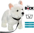 Carl Dick Plush White Shepherd Dog Toy with Lead - 9 inches Long, Soft Stuffed Animal