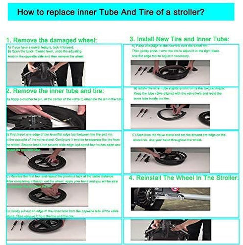 12 1/2 x2 1/4 Tire and Tube Set - Compatible with BOB Stroller Revolution Se Pro Flex Jogging Duallie