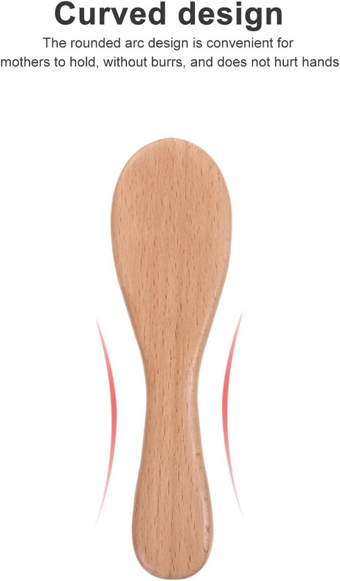 Set 4pcs Beech Wood Hair Care Kit with Woolen Brush and Cat Ear Comb, Soft Scalp Grooming for Newborns and Infants