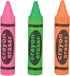 Lot of 36 Assorted Color Crayon Shaped Erasers
