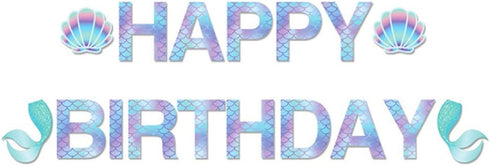 Sparkle Banner, Mermaid Birthday Decorations, Mermaid Party Decorations for Girls, Boys, Kids, Home, Classroom, Baby