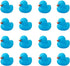 Bath Duck Toys 16 PCS Mini Blue Rubber Ducks, Squeak and Float Duckies for Baby Shower Party Decoration