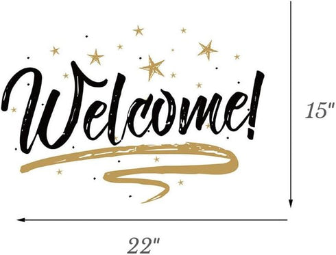 Woodland Arts Welcome Home Stars Wall Door Decals - 22 x 15 Inches, Brown and Black, Removable Stickers for Home