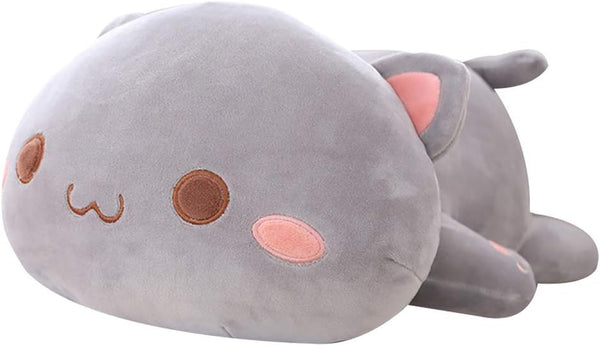 Jensquaify Cat Stuffed Animals, Soft Cat Plush Pillow Kawaii Kitten Stuffed Animal Toy