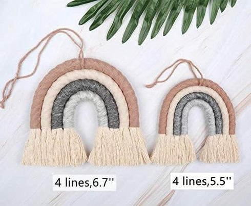 ZWA Handmade Macrame Wall Art, Rainbow Wall Hanging for Nursery, Kids Room Home Decor