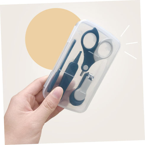 Set Portable Nail Care for Newborns - Safe Clipper Kit with Scissors, File & Tweezers in Case