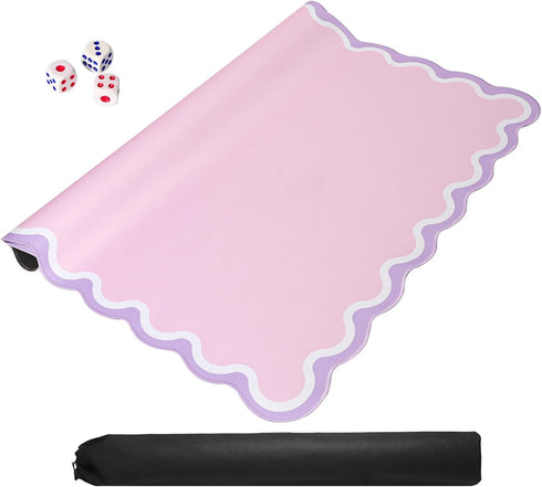 (31.5 31.5) TIASUSAN Pink Mahjong Mat x with Black Carrying Bag, Anti-Slip, Noise-Reducing Table Cover for Mahjong