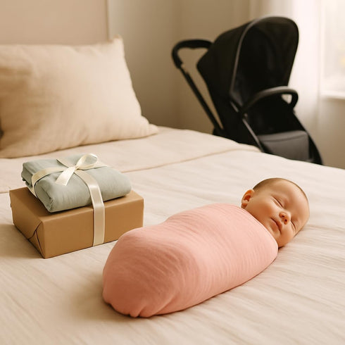SUNSHINE & SNUGGLES 100% 2- Pack Soft Cotton Swaddles for Newborns, - Large, Breathable Baby Blanket - Versatile