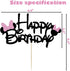 Black Pink Happy Birthday Cake Topper, Pink Bow Tie Decoration for Baby Shower Birthday Party Supplies