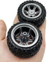 URIMPAVIDO 4PCS 60mm Toy Car Wheel Toy Car Rubber Tire Wheels with Shaft Round Rod Axles for RC Car Truck Robot DIY