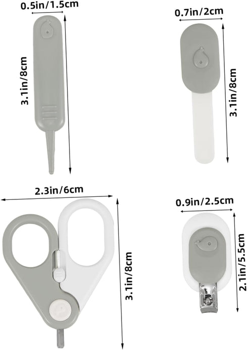 Set 4pcs Baby Nail Clippers for Newborns Owl Design Nail Scissors Non-Slip Handle Baby Grooming Kit Newborn and Toddler
