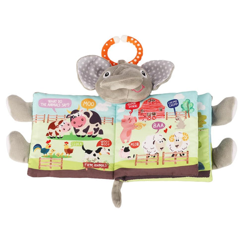 Set Crinkle Fish Baby Books & Elephant Teething Toy for Infants