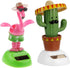 2pcs Solar Powered Car Toy Animal Dancing Dolls - Solar Powered Dancing Cactus Crane Home Ornament