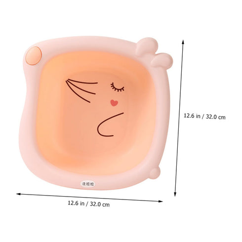 HOODANCOS 3pcs Set Face Bathtub Washbasin, Thickened Plastic Foldable Foot Basin with Cartoon Design, Portable Wash