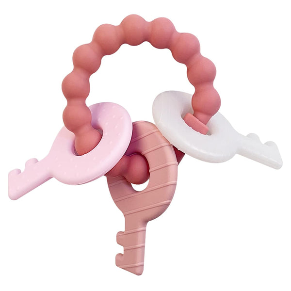 YAPROOM Silicone Teething Keys for 6-18 Month Baby, Cute Keys Teether Ring for Infants