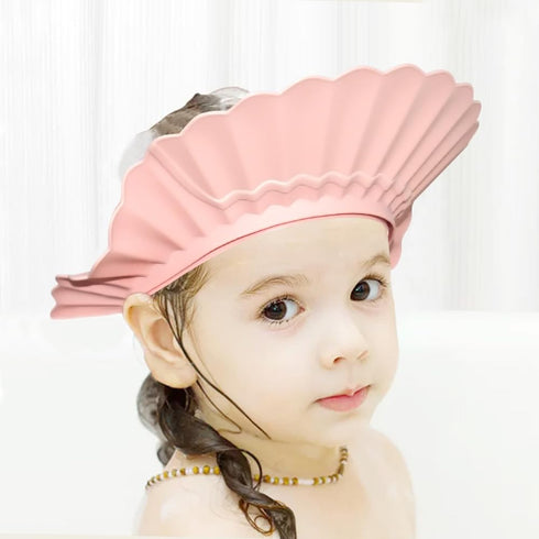 Baby Shower Cap Bath Visor - Adjustable Safe Shower Cap for Infants, Toddler, Kids (6 Months-12 Years, Pink)