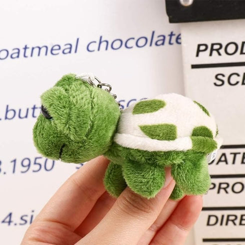 Green Mini Sea Creatures Turtle Doll Keychain, Plush Key Ring Cartoon Bag Pendant, Stuffed Animals and Toys