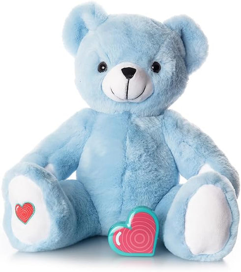 My Baby's Heartbeat Bear - Recordable Stuffed Animal for Ultrasounds, Sweet Messages Playback, Gender Reveal Blue Bear